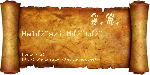 Halászi Máté névjegykártya