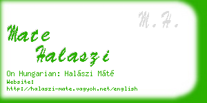 mate halaszi business card