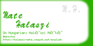 mate halaszi business card